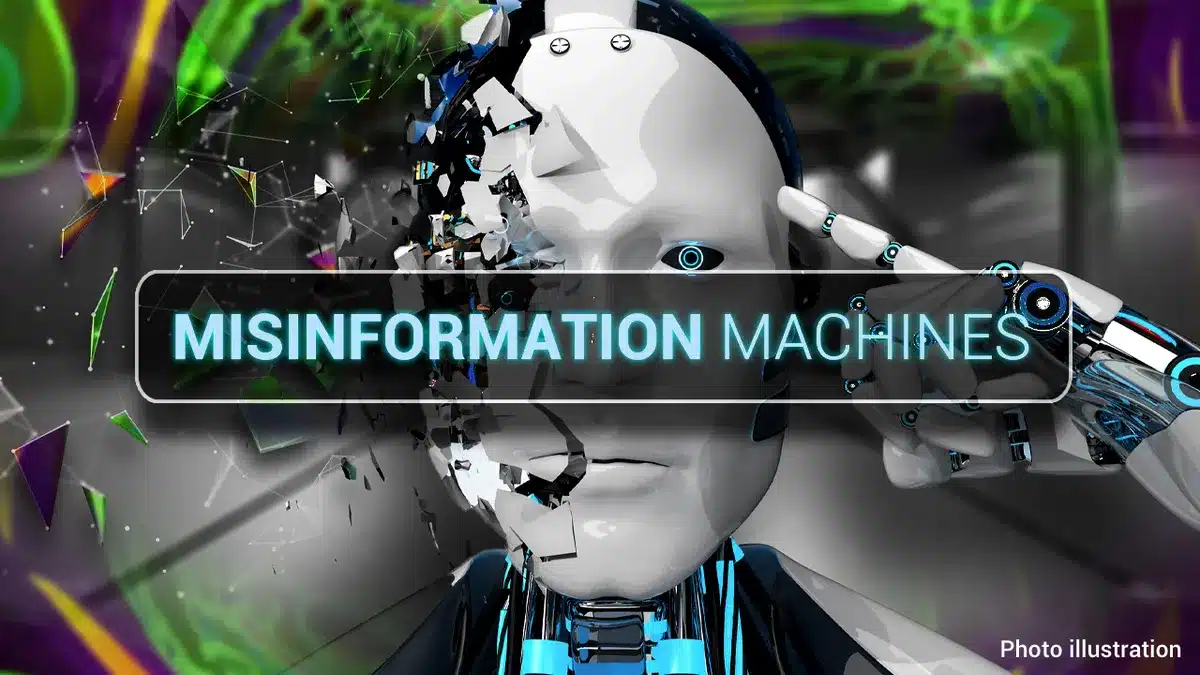 Thumbnail pull through image of a robotic face being smashed with the words 