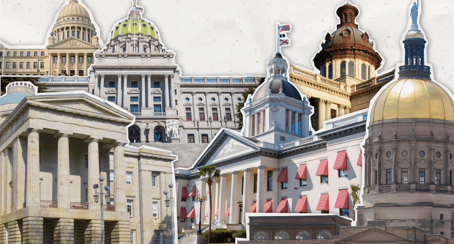Collage of U.S. state government buildings